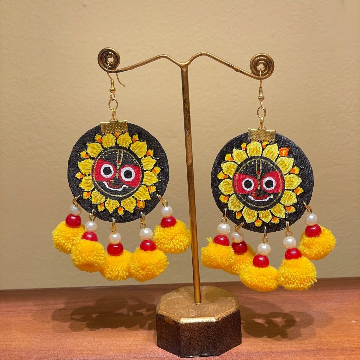 Sri Puri Jagannath Traditional Multi Color Hand Painted Drop (Earrings) HP - ER - 156 - KHOJ.CITY