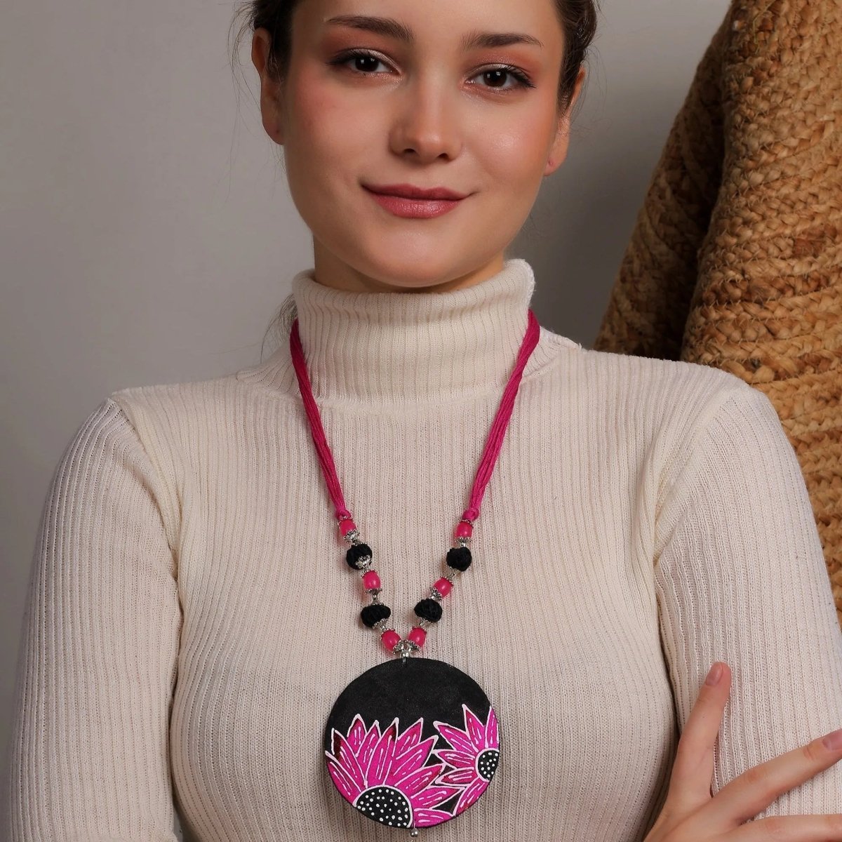 Surajmukhi Classic Multi Color Hand Painted (Necklace) HP - NP - 101 - KHOJ.CITY