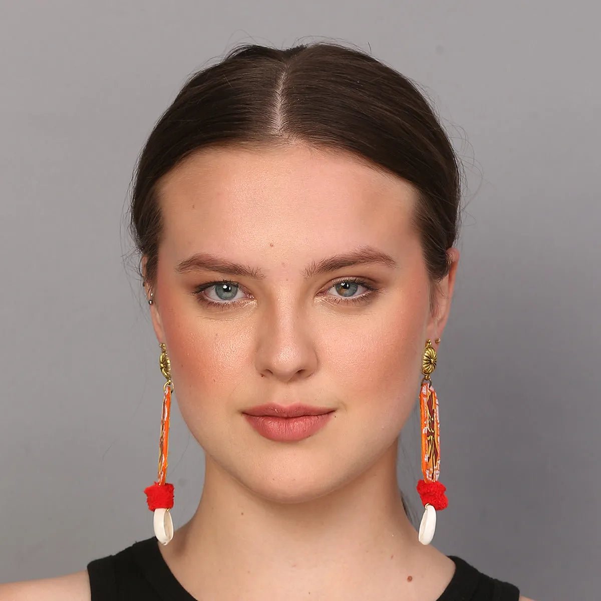 Taandav Mumbai Cha Ganesha Traditional Multi Color Hand Painted Drop (Earrings) HP - ER - 140 - KHOJ.CITY