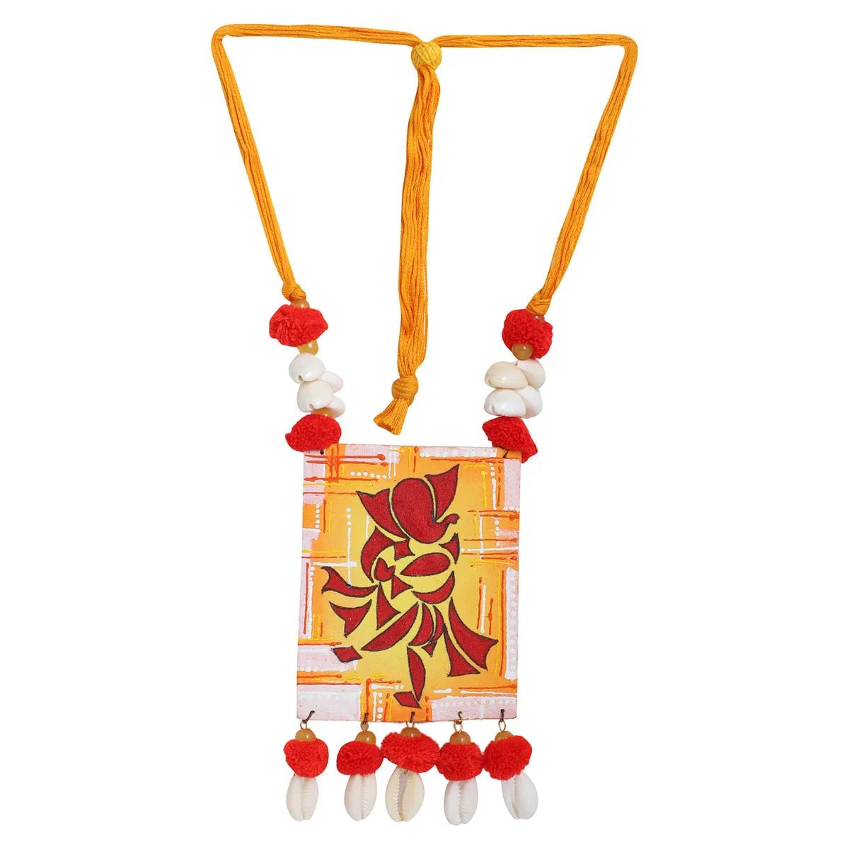 Taandav Mumbai Cha Ganesha Traditional Multi Color Hand Painted (Necklace set) HP - NP - KHOJ.CITY