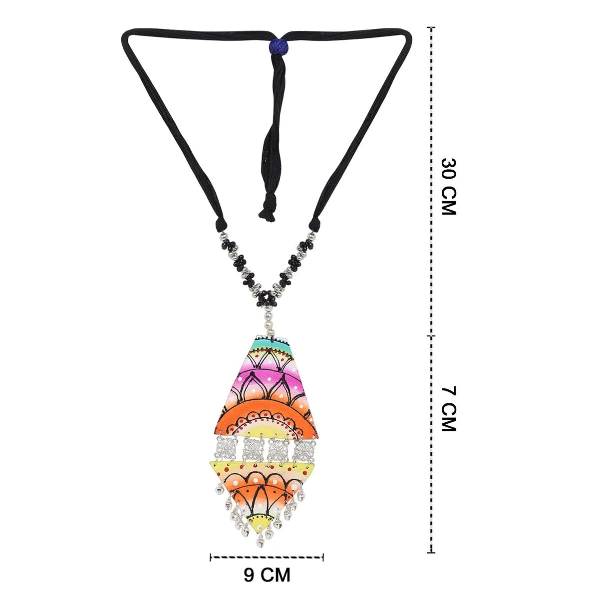 Triangular Bohemian Multi Color Handmade (Necklace) HM - NP - KHOJ.CITY
