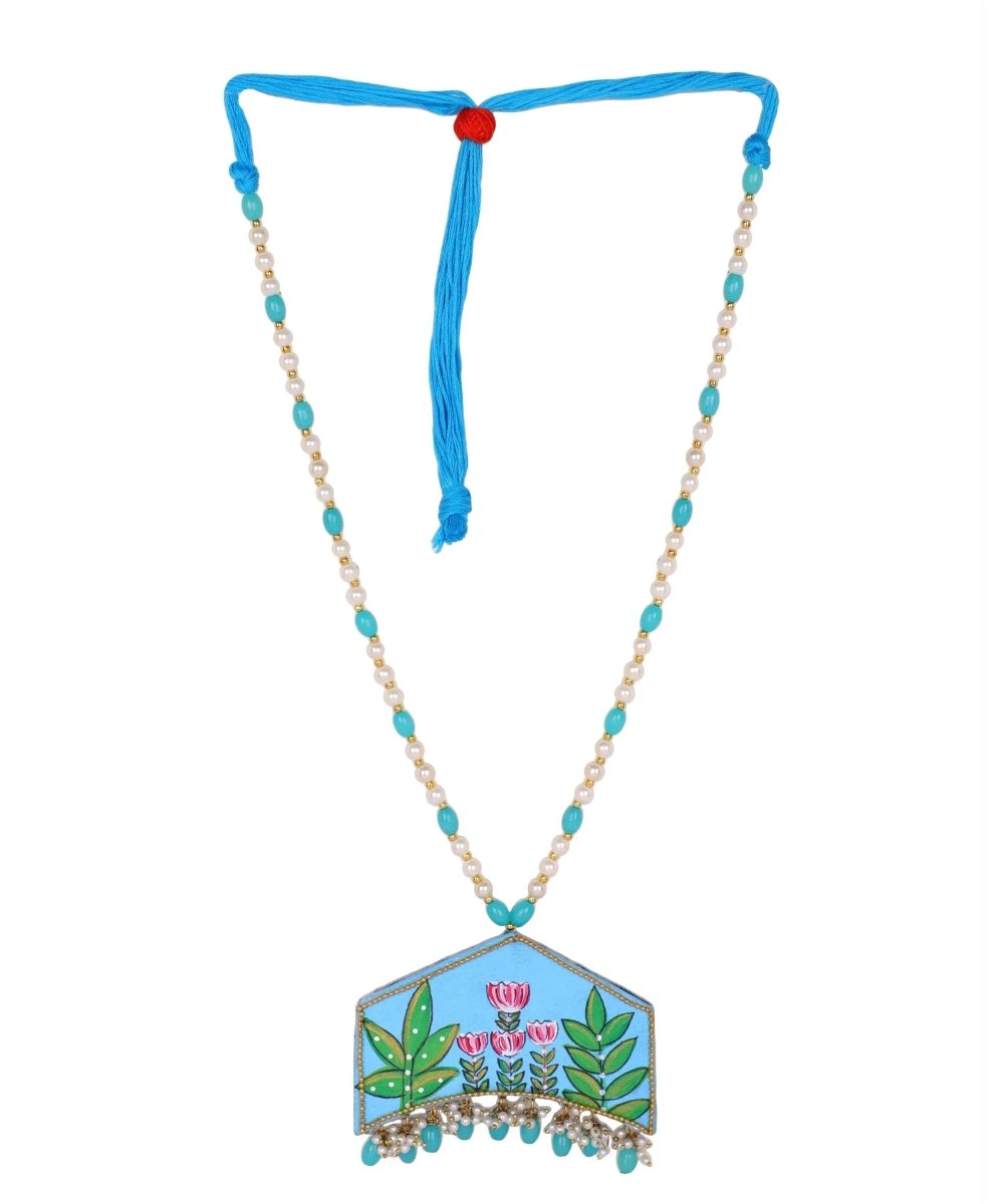 Tulipa Traditional Multi Color Hand Painted Drop (Necklace) HP - NP - 215 - KHOJ.CITY