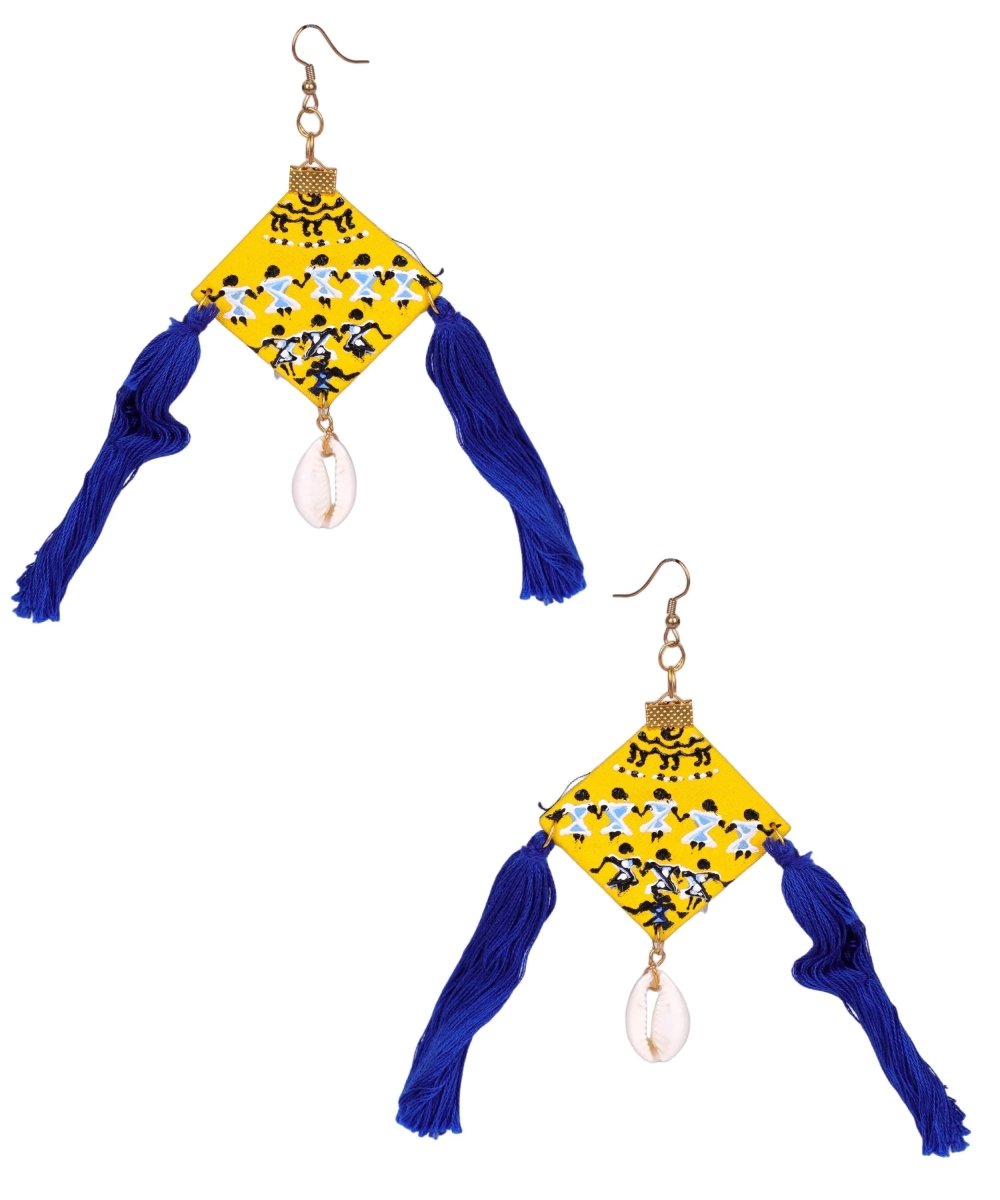 Unison Traditional Multi Color Hand Painted Drop (Earrings) HP - ER - 191 - KHOJ.CITY