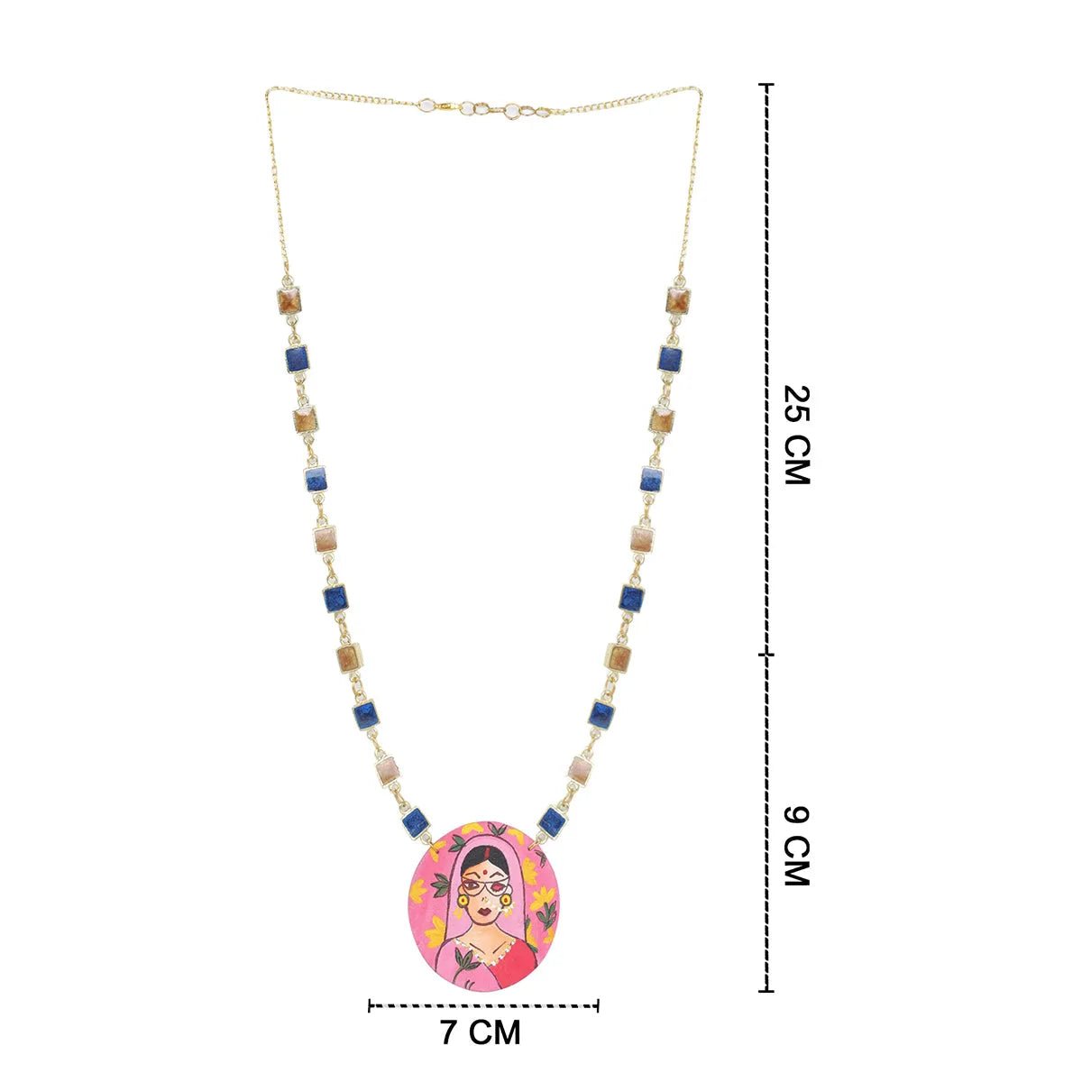 Unsanskari Bohemian Multi Color Hand Painted (Necklace) HP - NP - 103 - KHOJ.CITY