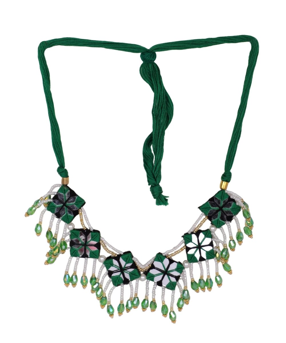 Vajra Mirror Classic Multi Color Handmade Bridal Jewellery (Shaadi set) - 008 - KHOJ.CITY