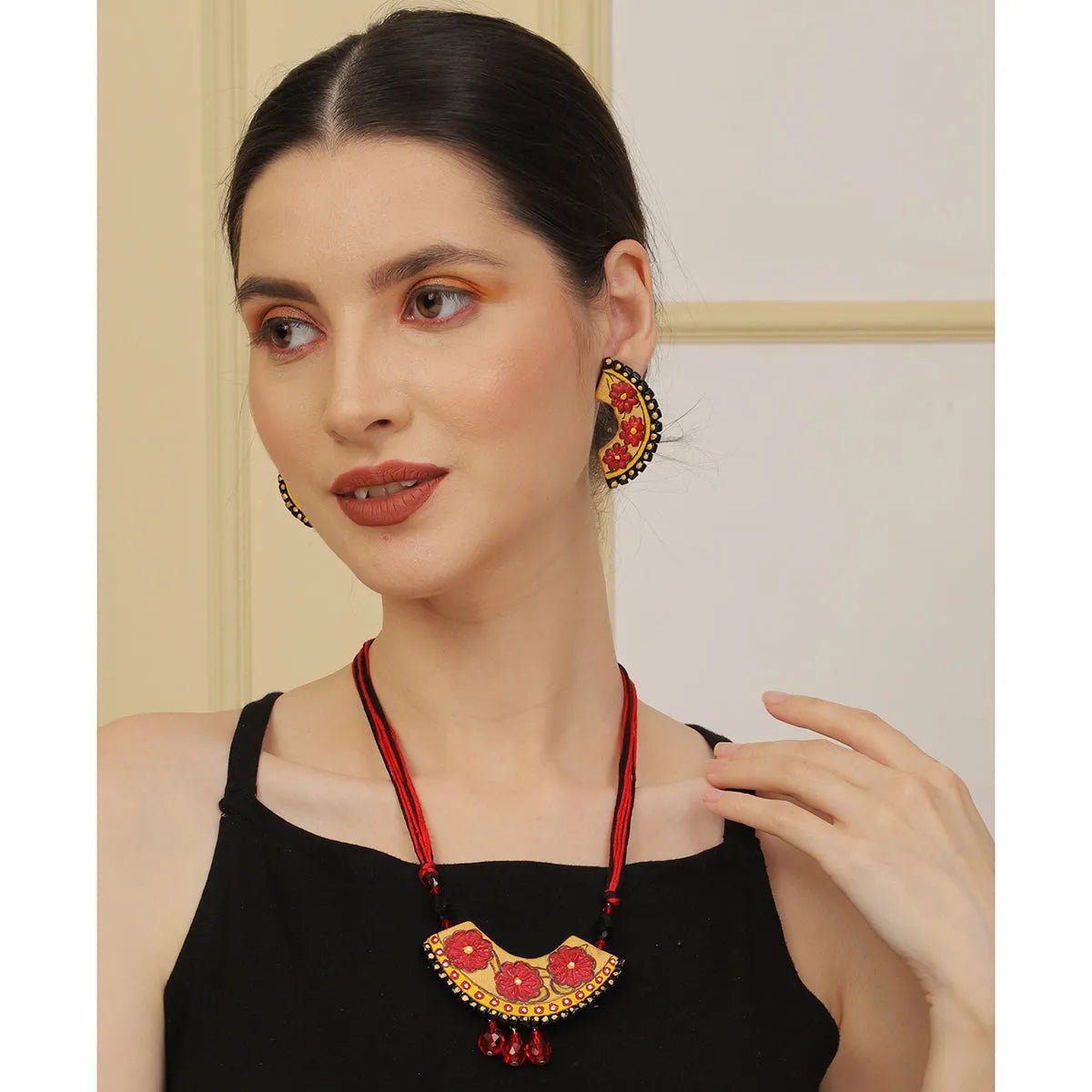 Vine Classic Multi Color Hand Painted (Necklace Set) HP - NP - KHOJ.CITY