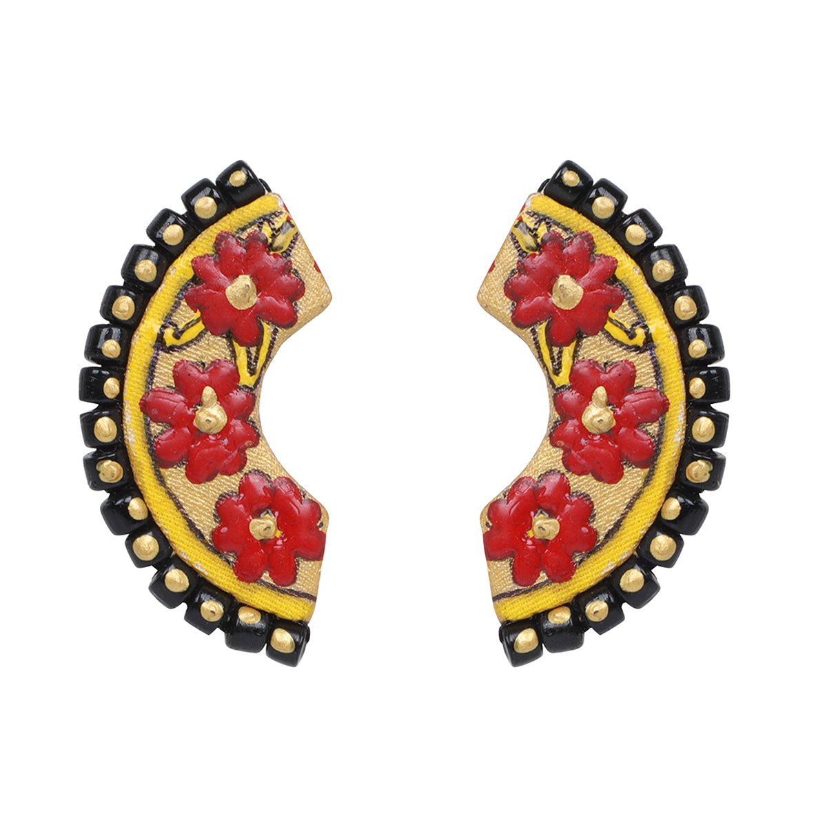 Vine Traditional Multi Color Hand Painted Drop (Earrings) HP - ER - 076 - KHOJ.CITY