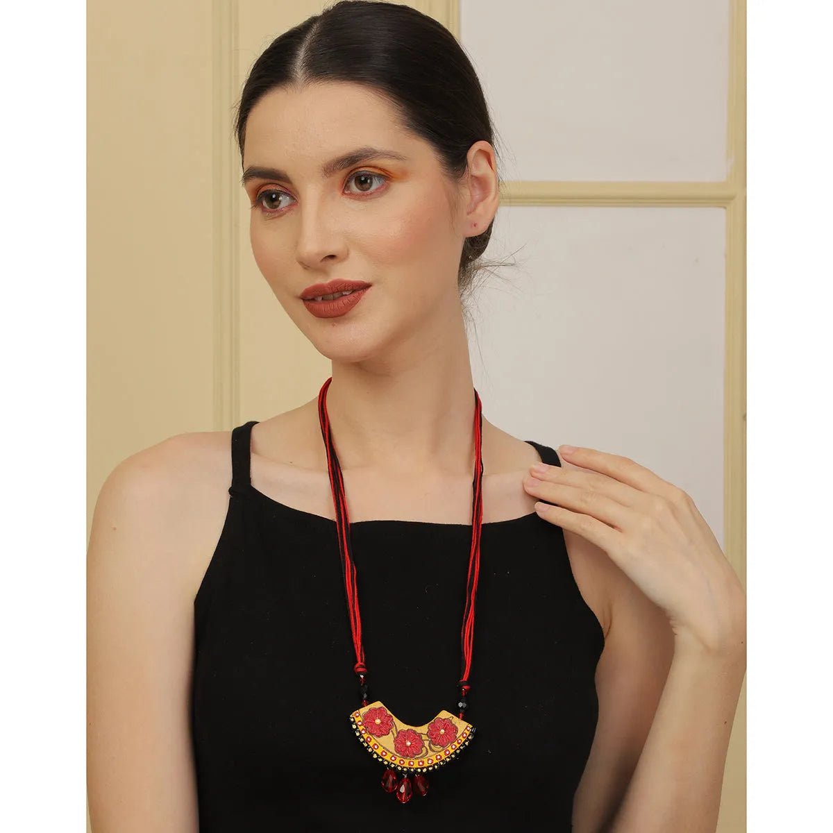 Vine Traditional Multi Color Hand Painted (Necklace) HP - NP - KHOJ.CITY