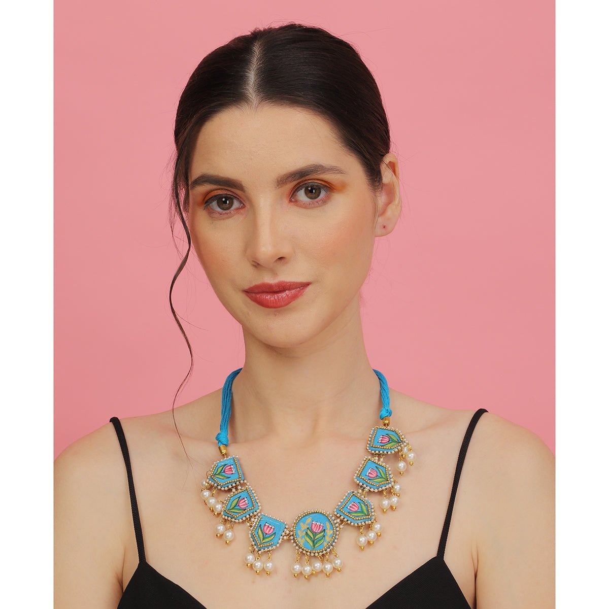 Waffa Classic Blue Hand Painted (Choker Set) HP - NP - 114 - KHOJ.CITY