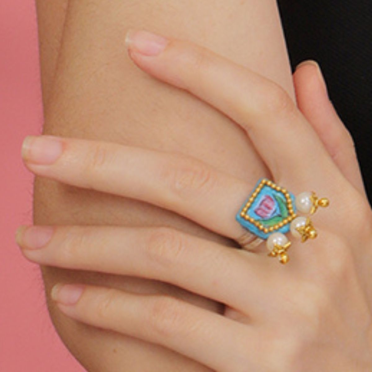 Waffa Classic Multi Color Hand Painted (Ring) HP - RG - 018 - KHOJ.CITY