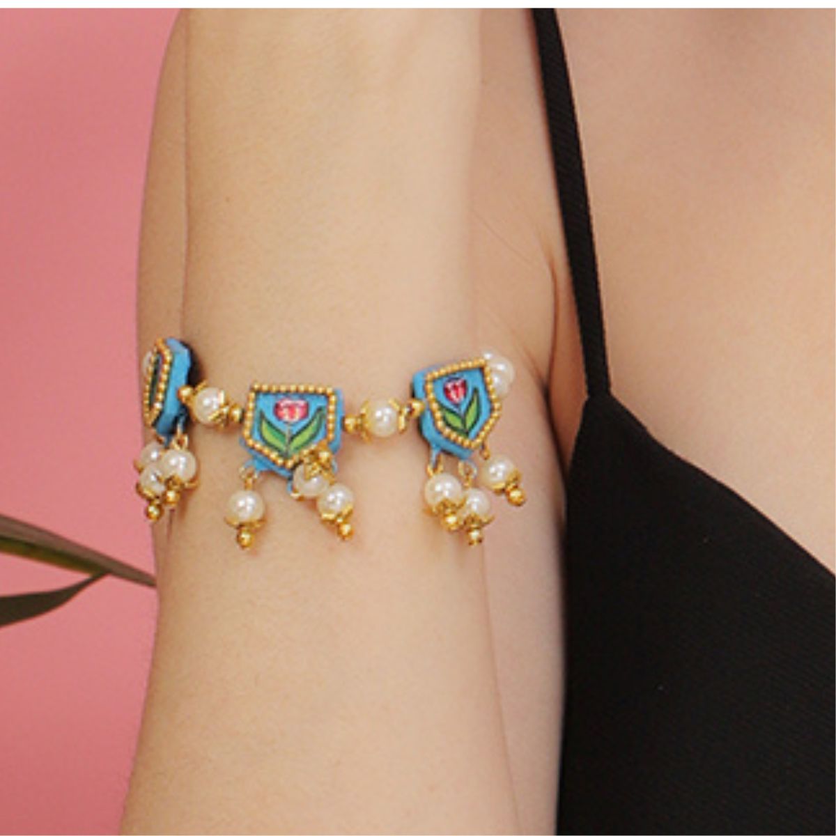 Waffa Traditional Multi Color Hand Painted (Bracelet) HP - BR - 030 - KHOJ.CITY