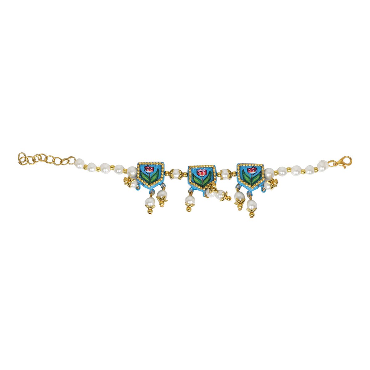 Waffa Traditional Multi Color Hand Painted (Bracelet) HP - BR - 030 - KHOJ.CITY