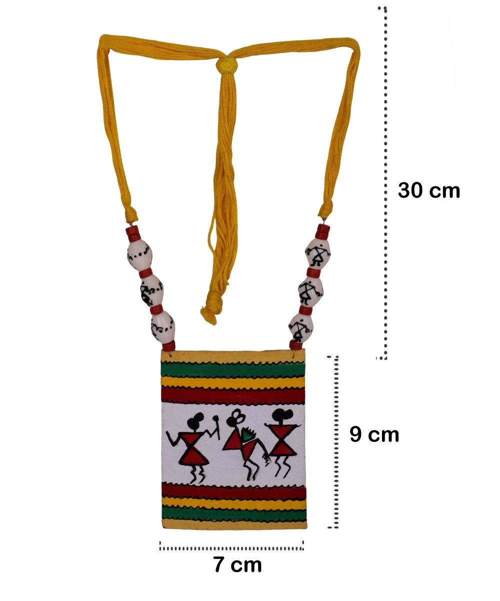 Warli Classic Multi Color Hand Painted (Necklace) HP - NP - 134 - KHOJ.CITY