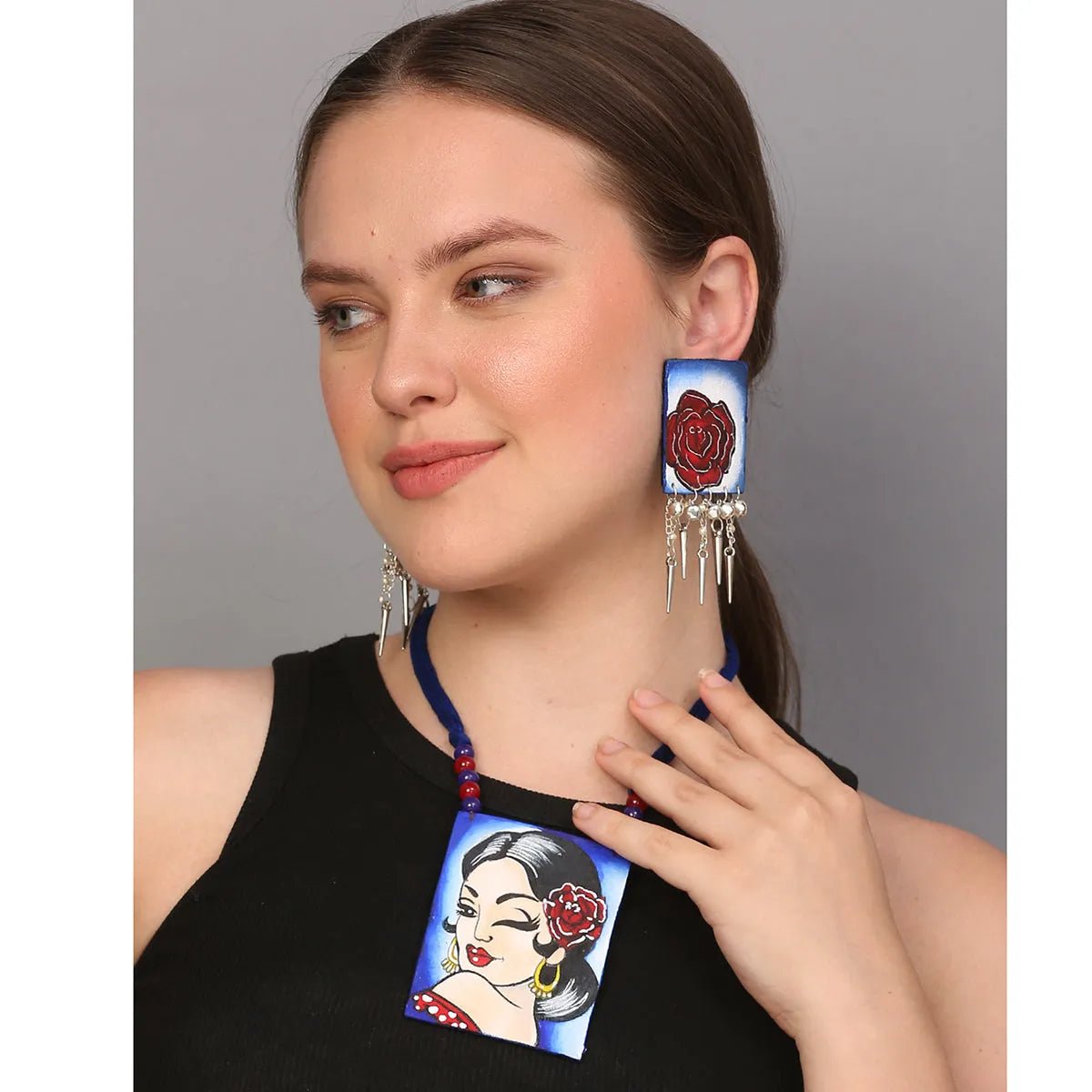 Winky Urban Naari Bohemian Multi Color Handmade (Necklace set) HP - NP - KHOJ.CITY