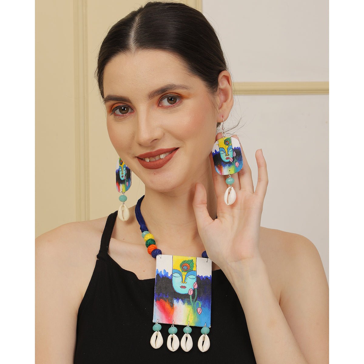 Yog Classic Multi Color Hand Painted (Necklace Set) HP - NP - KHOJ.CITY