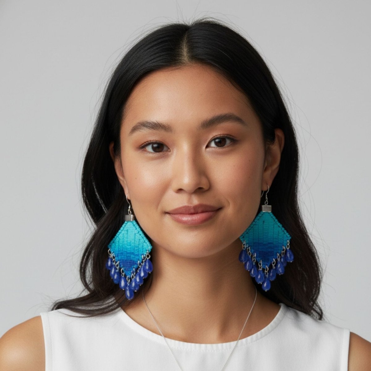 Zenith Multi Color Hand Painted Drop (Earrings) HP - ER - KHOJ.CITY