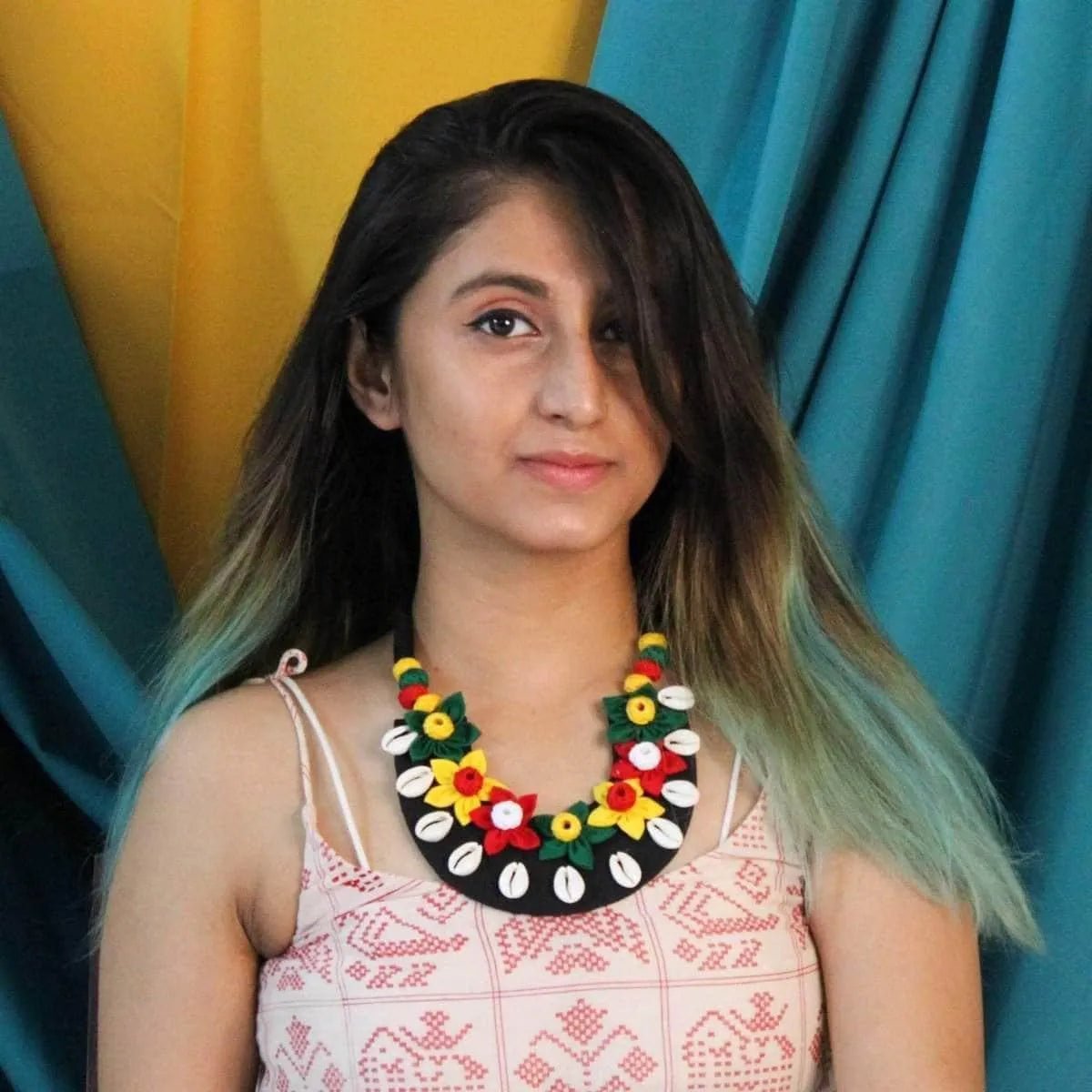 Calla Classic Multi Color Handmade (Necklace) HM - NP - 014 - KHOJ.CITY