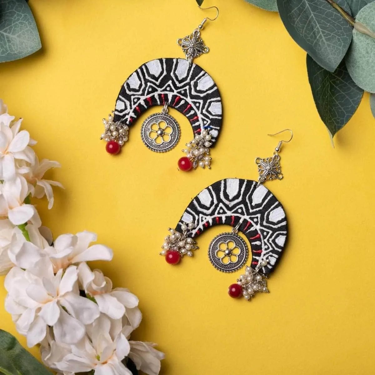 Chandravati Traditional Multi Color Hand Painted Drop (Earrings) HP - ER - 041 - KHOJ.CITY