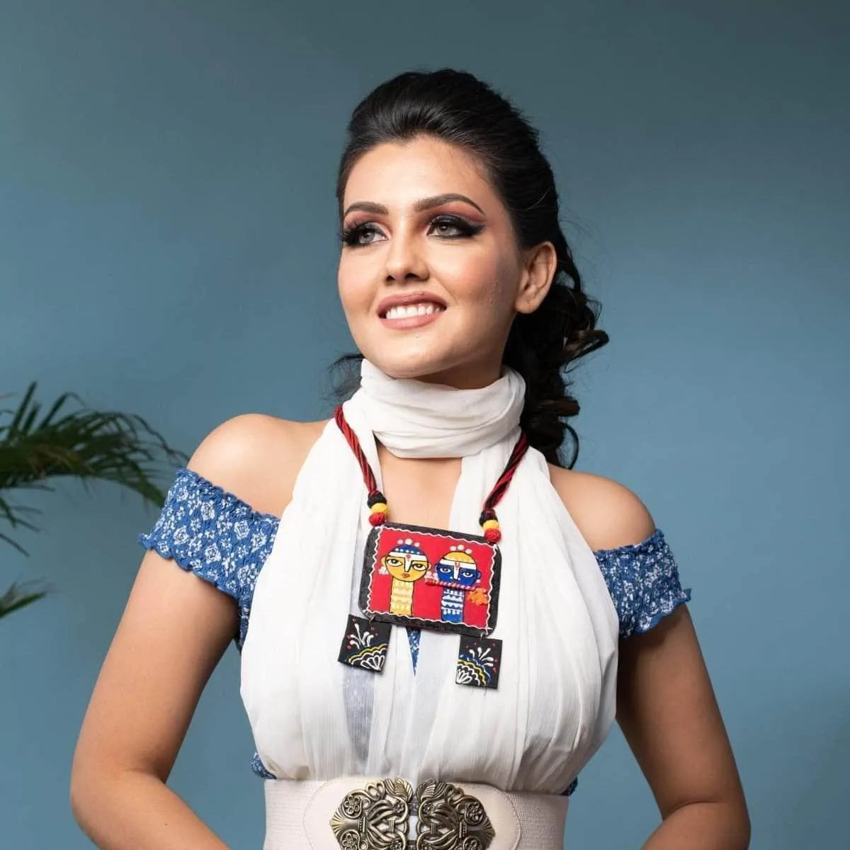 Divine Brij Ke Kanha Traditional Multi Color Hand Painted (Necklace Set) HP-NP-011 - KHOJ.CITY