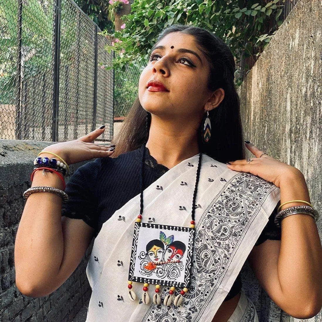 Eternal Brij Ke Kanha Traditional Multi Color Hand Painted (Necklace) HP-NP-012 - KHOJ.CITY