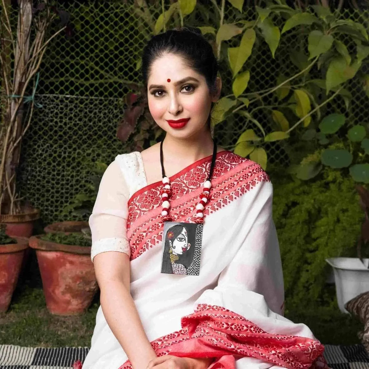 Freya Classic Multi Color Hand Painted (Necklace) HP-NP-123 - KHOJ.CITY