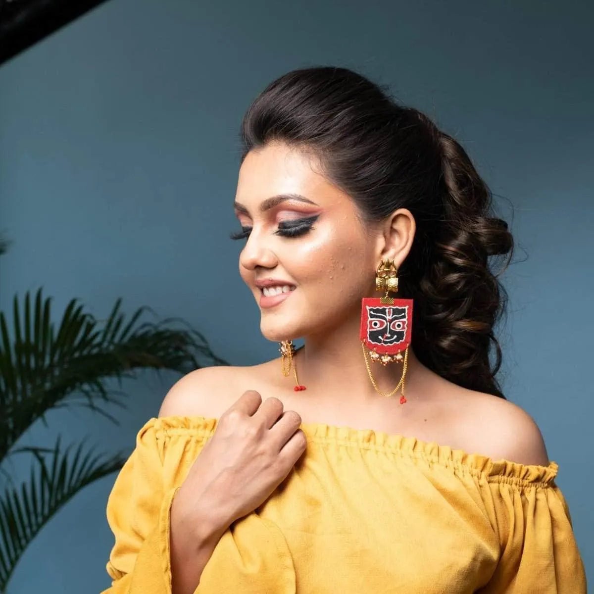 Jagannath Traditional Multi Color Hand Painted Drop (Earrings) HP - ER - 080 - KHOJ.CITY