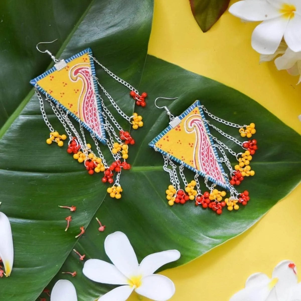 Jalsa Traditional Multi Color Hand Painted Drop (Earrings) HP - ER - 082 - KHOJ.CITY