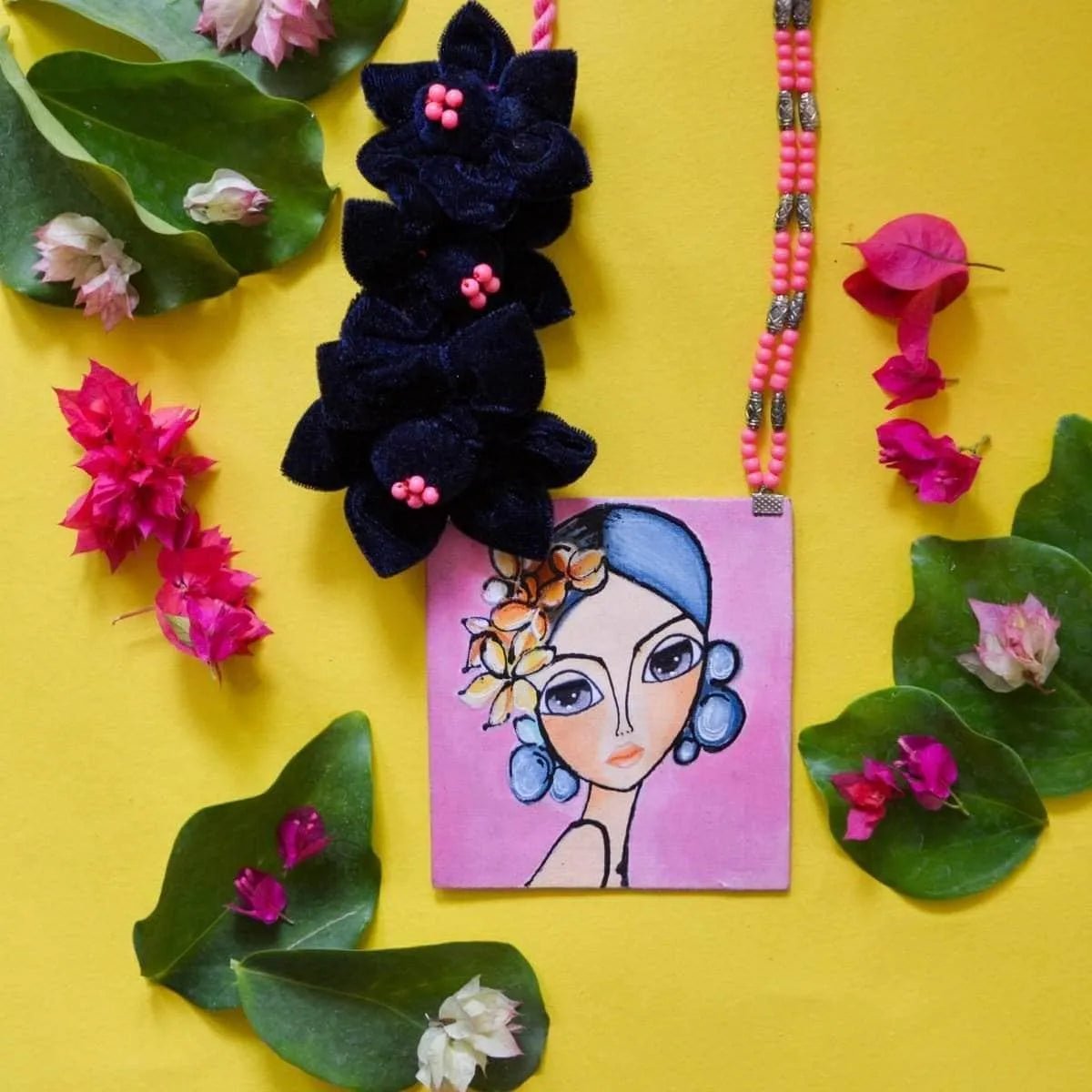 Jiera Bohemian Multi Color Hand Painted (Necklace) HP - NP - 047 - KHOJ.CITY