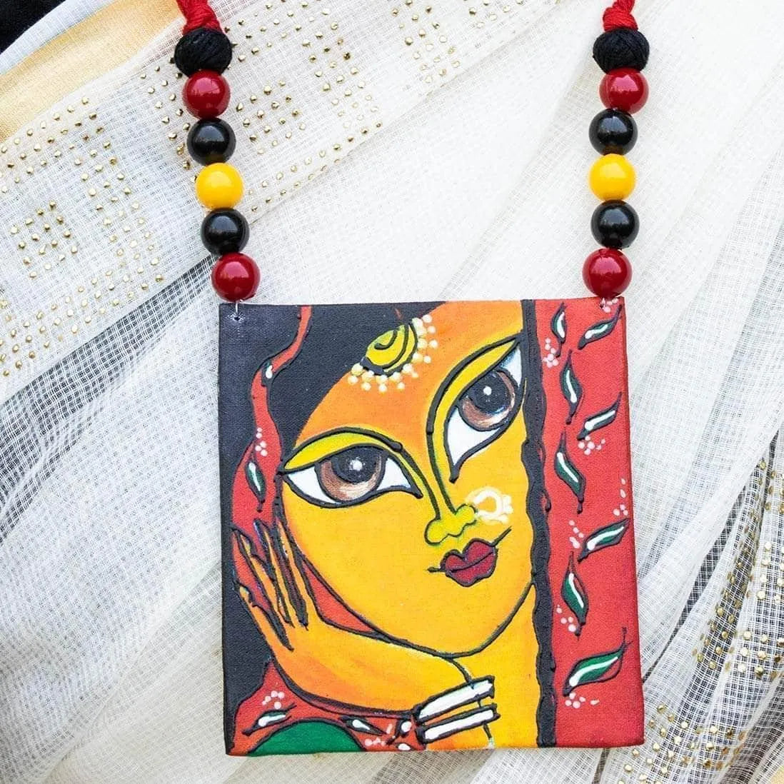Laajo Classic Multi Color Hand Painted (Necklace) HP-NP-056 - KHOJ.CITY