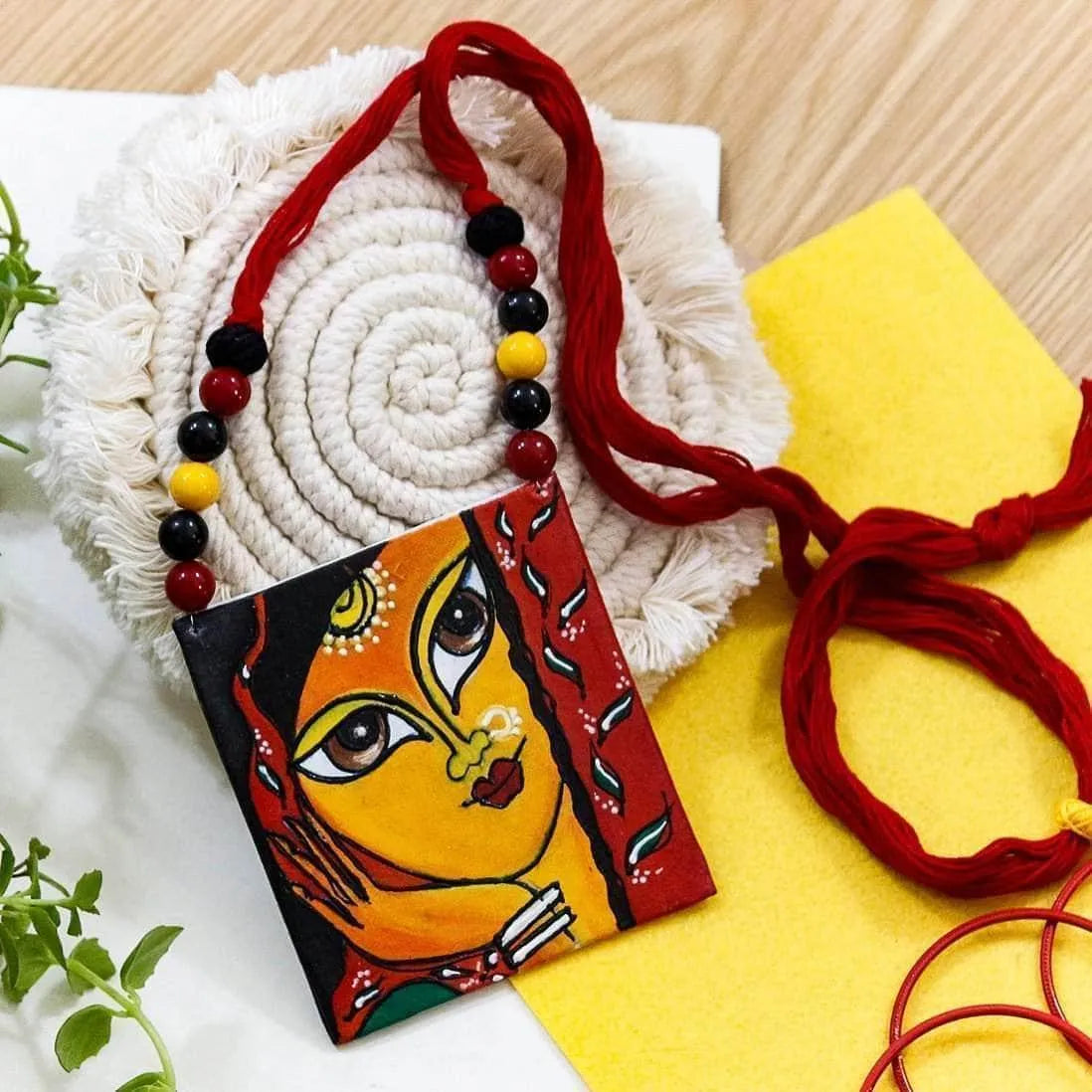 Laajo Classic Multi Color Hand Painted (Necklace) HP-NP-056 - KHOJ.CITY