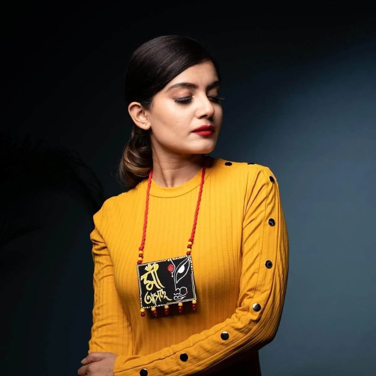 Maa Classic Multi Color Hand Painted (Necklace) HP - NP - 057 - KHOJ.CITY