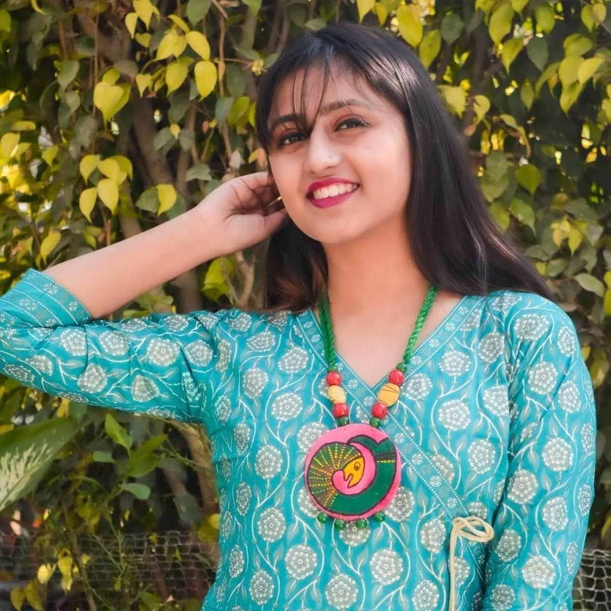 Matsya Classic Multi Color Hand Painted (Necklace Set) HP - NP - 059 - KHOJ.CITY