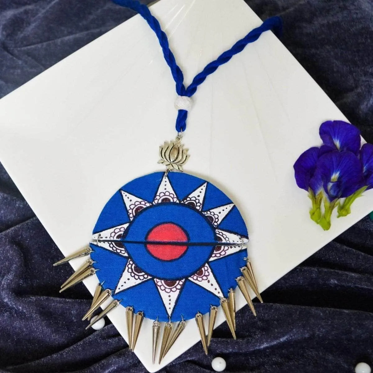 Moon Magic Classic Multi Color Hand Painted (Necklace) HP-NP-066 - KHOJ.CITY