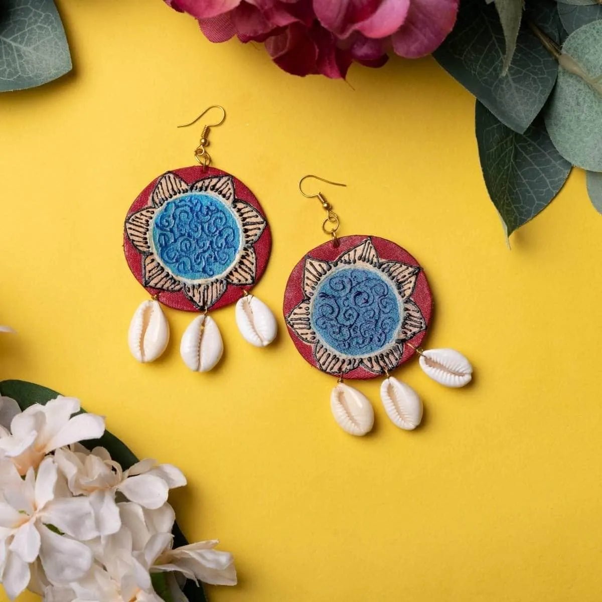 Night Music Traditional Multi Color Hand Painted Drop (Earrings) HP - ER - 144 - KHOJ.CITY