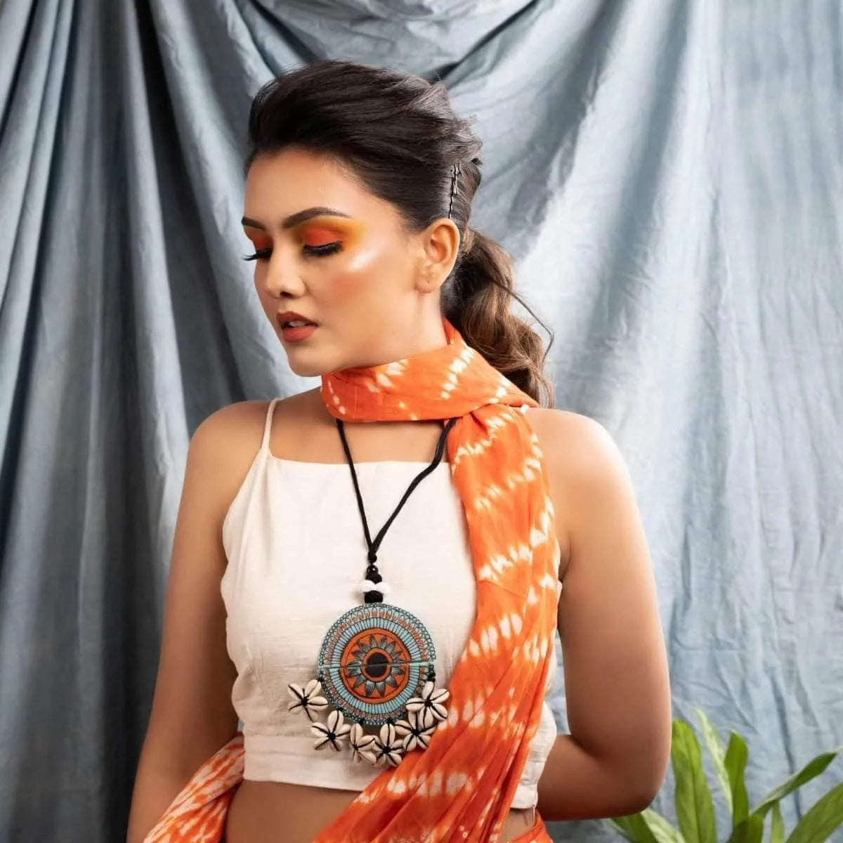 Ocean Light Bohemian Multi Color Hand Painted (Necklace) HP-NP-079 - KHOJ.CITY