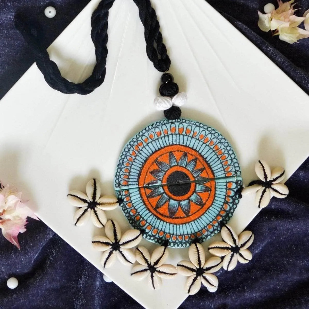 Ocean Light Bohemian Multi Color Hand Painted (Necklace) HP-NP-079 - KHOJ.CITY