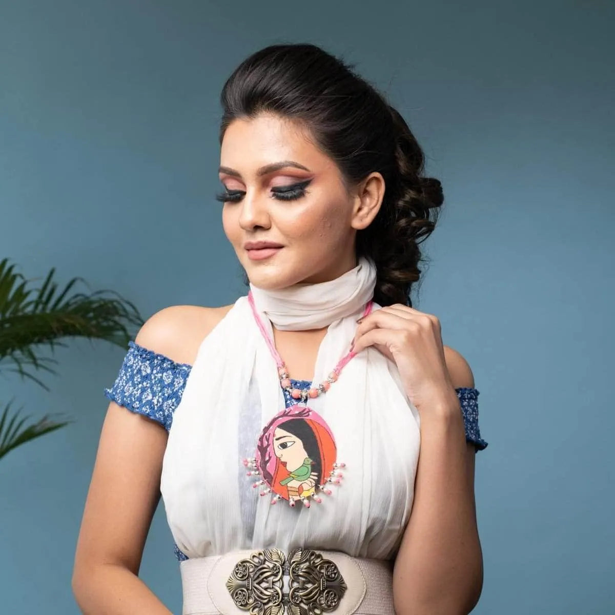 Paloma Classic Multi Color Hand Painted (Necklace) HP-NP-082 - KHOJ.CITY