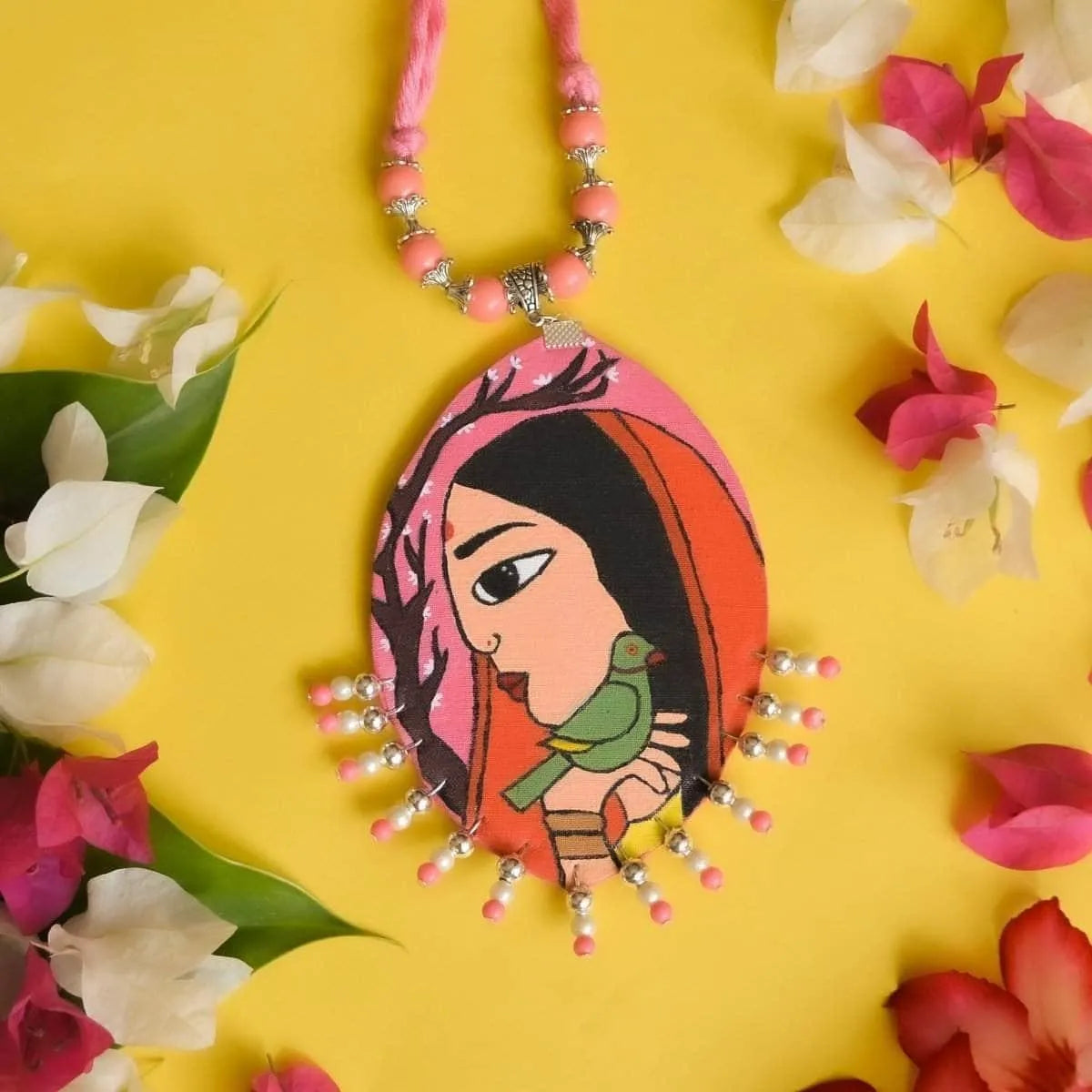 Paloma Classic Multi Color Hand Painted (Necklace) HP-NP-082 - KHOJ.CITY