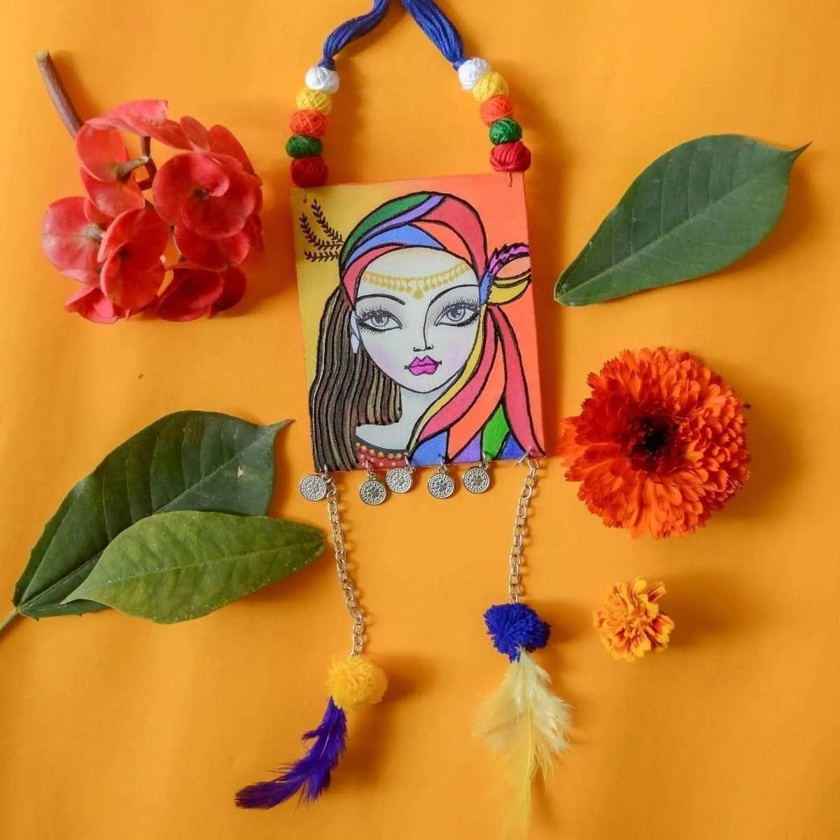 Rim Jhim Bohemian Multi Color Hand Painted (Necklace) HP - NP - 088 - KHOJ.CITY