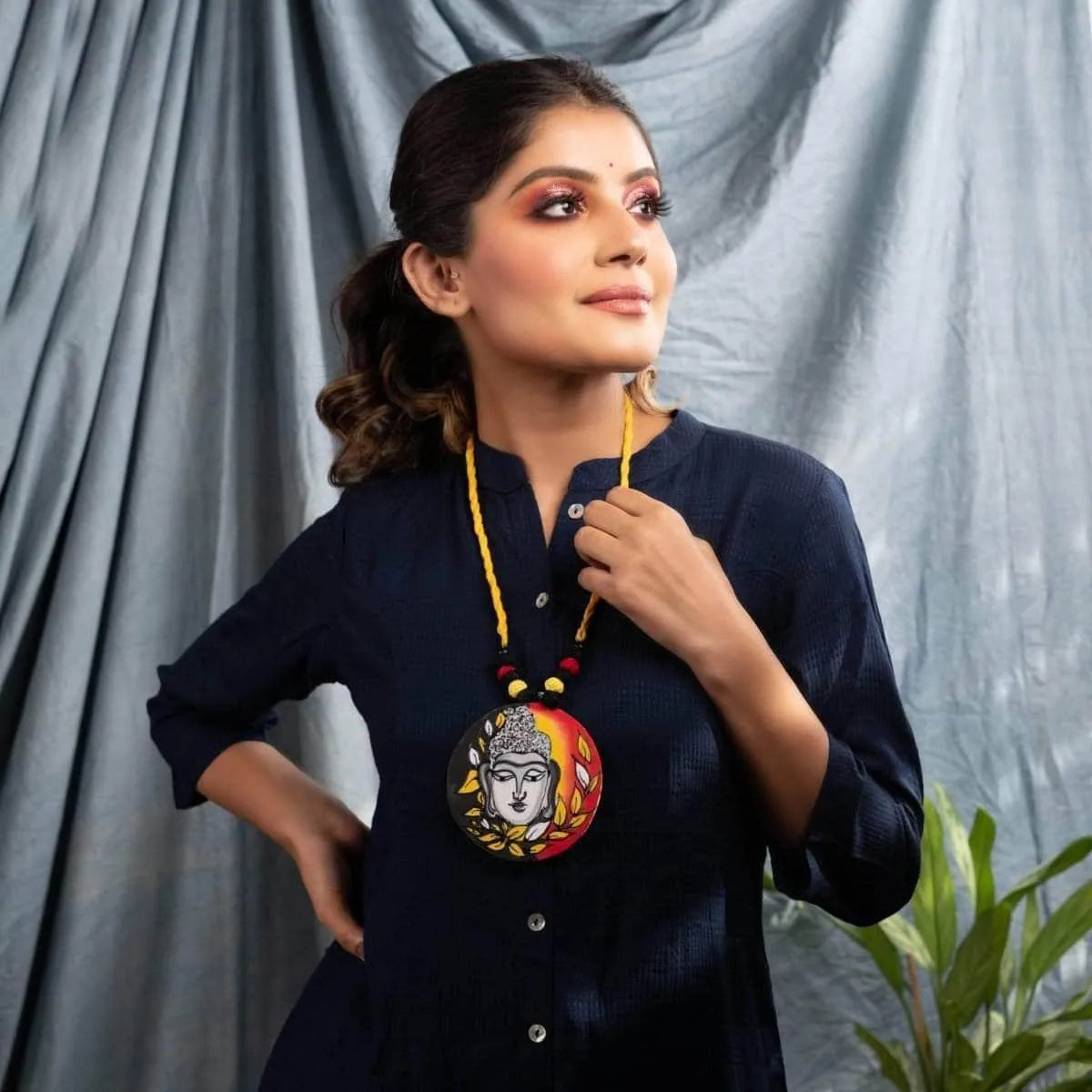 Siddhartha Traditional Multi Color Hand Painted (Necklace) HP-NP-095 - KHOJ.CITY