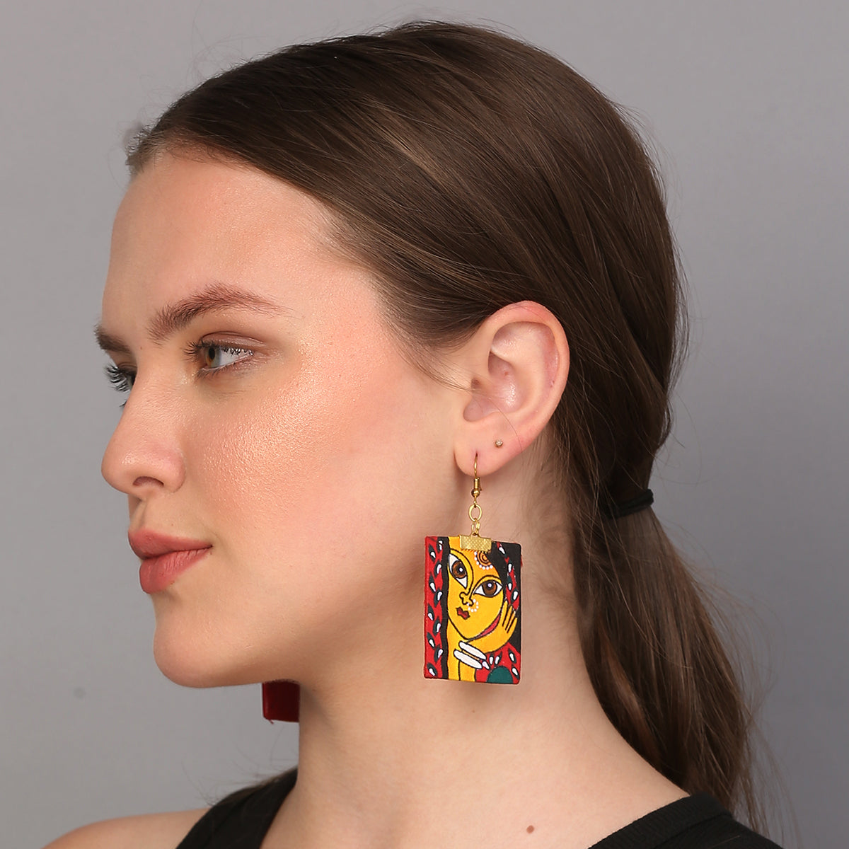 Laajo Traditional Multi Color Hand Painted Drop (Earrings) HP-ER