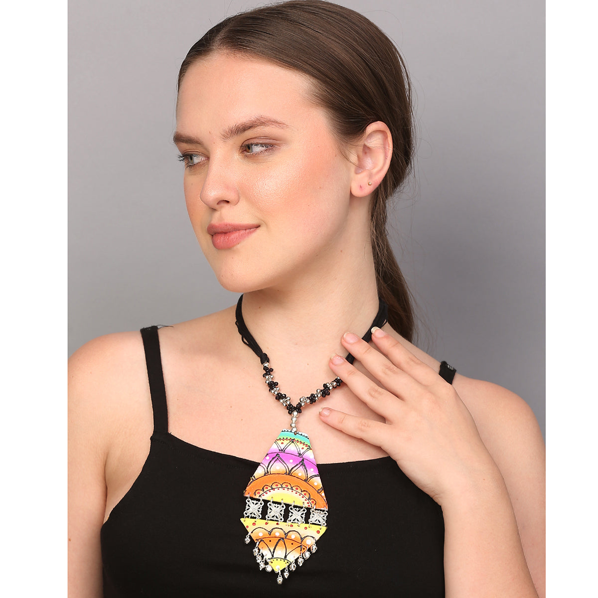 Triangular Bohemian Multi Color Handmade (Necklace) HM-NP-