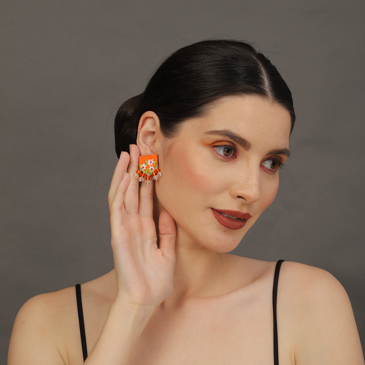 Mini Classic Multi Color Hand Painted Stud (Earrings) HP-ER-243
