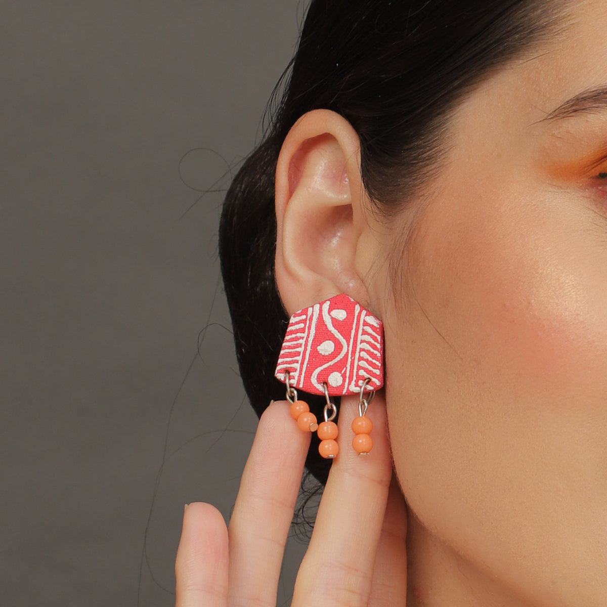 Mini Classic Multi Color Hand Painted Stud (Earrings) HP-ER-229