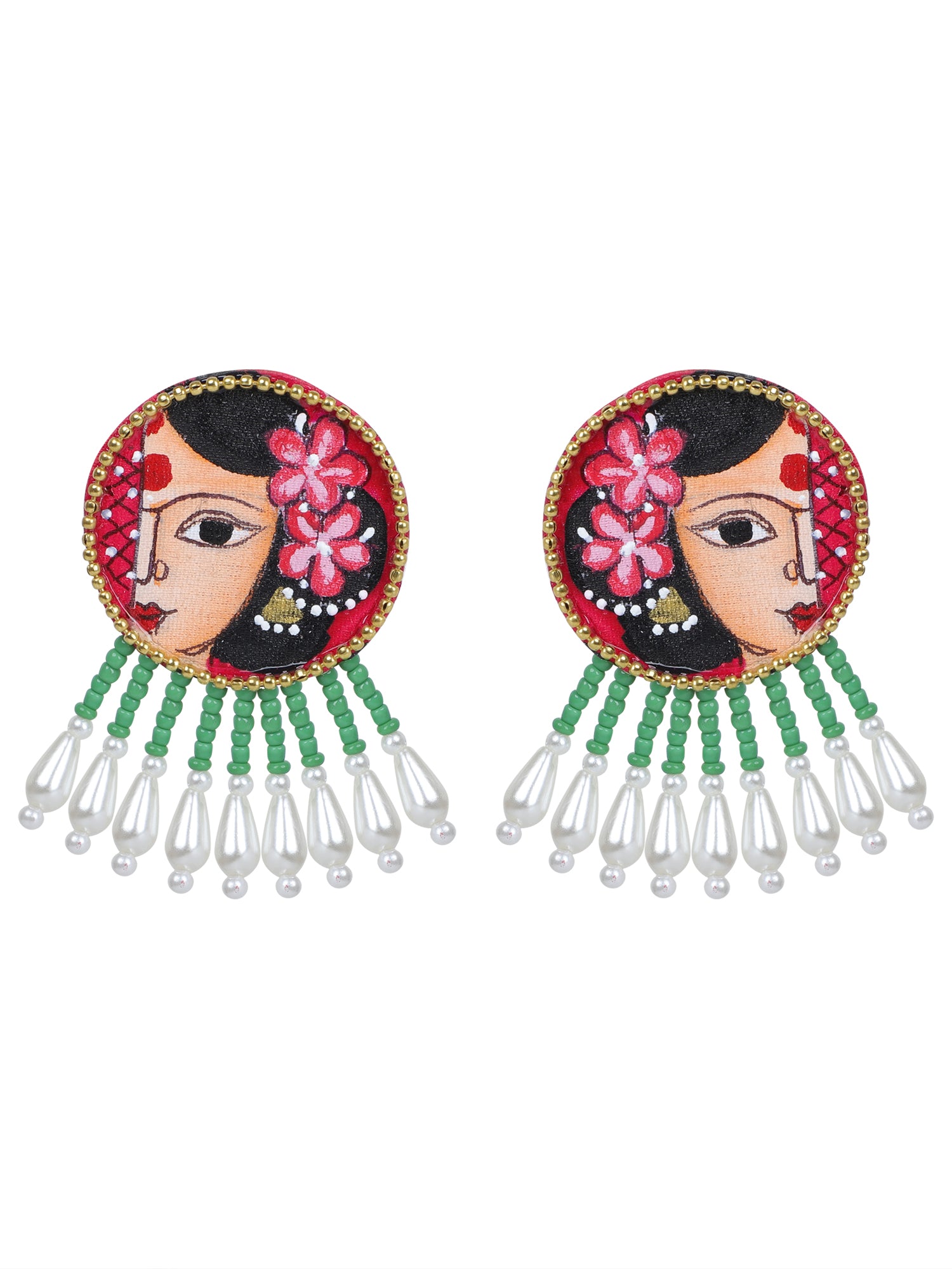 Mini Classic Multi Color Hand Painted Stud (Earrings) HP-ER-108