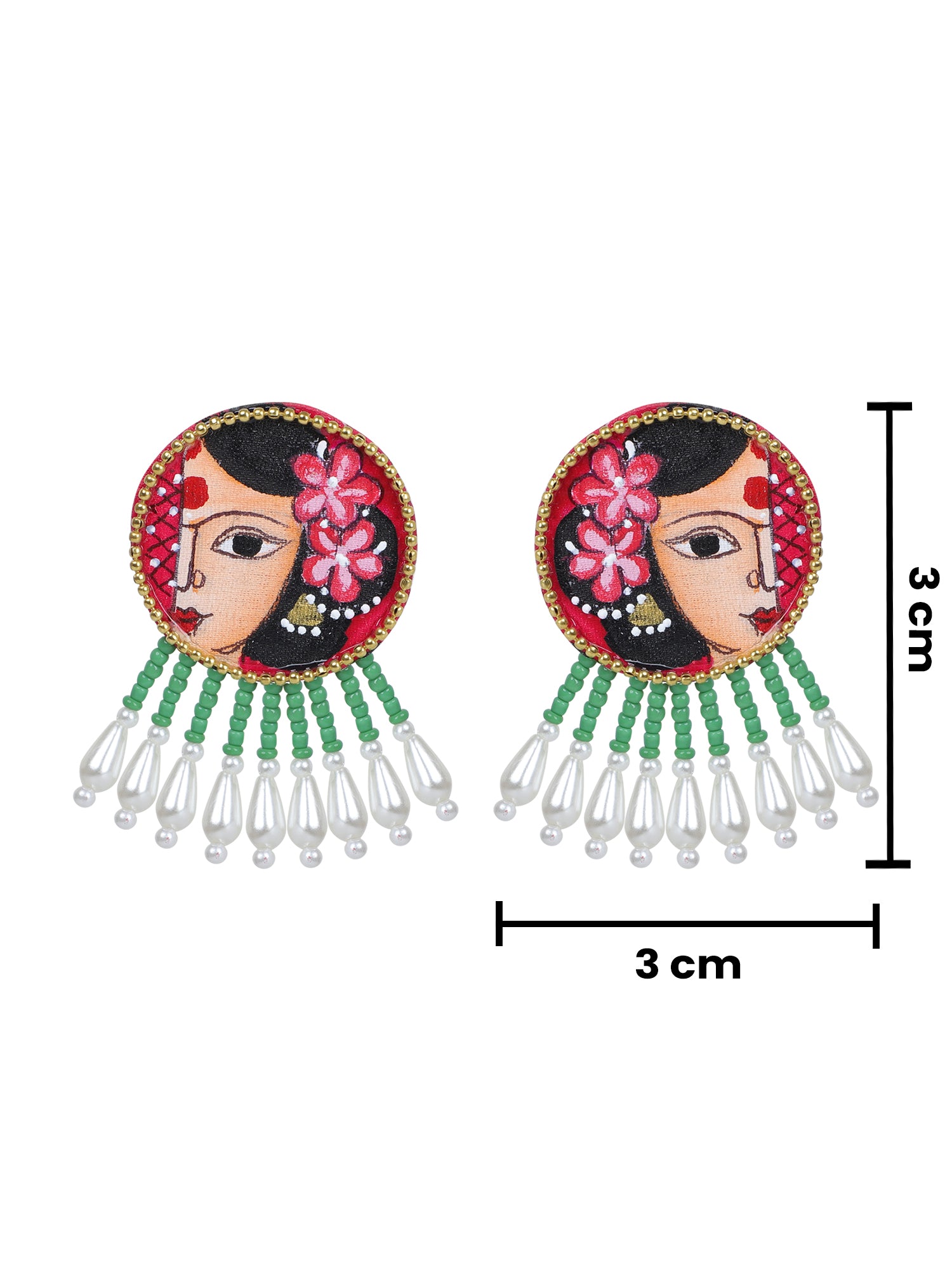Mini Classic Multi Color Hand Painted Stud (Earrings) HP-ER-108