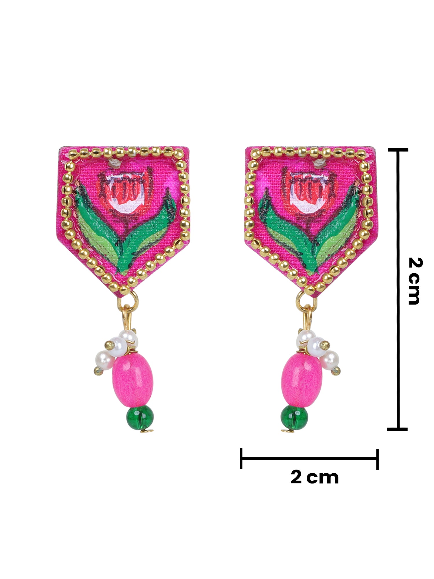 Penta Mini Classic Dark Pink Handmade Stud (Earrings) HP-ER-