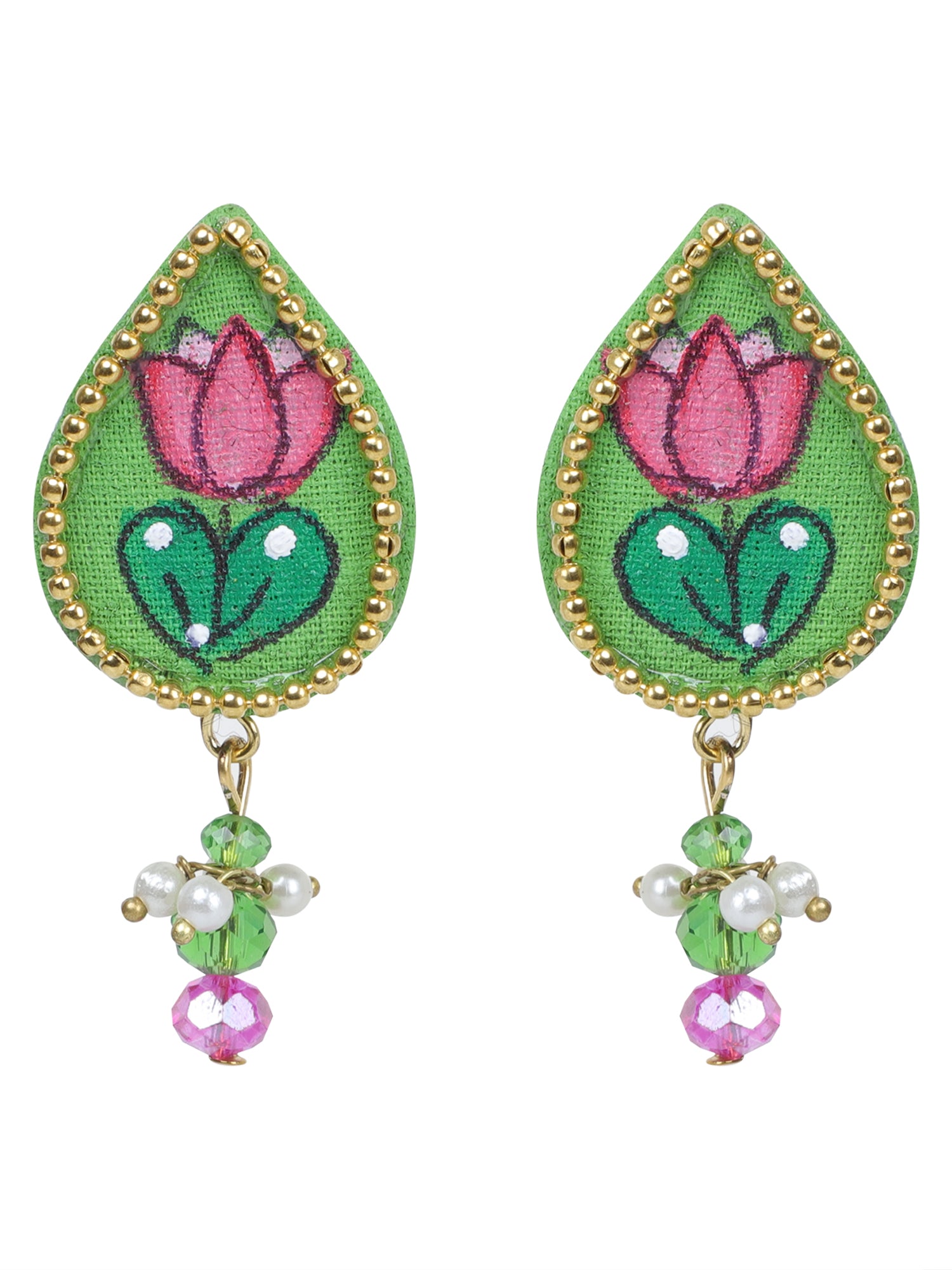 Petal Mini Classic Green Handmade Stud (Earrings) HP-ER-