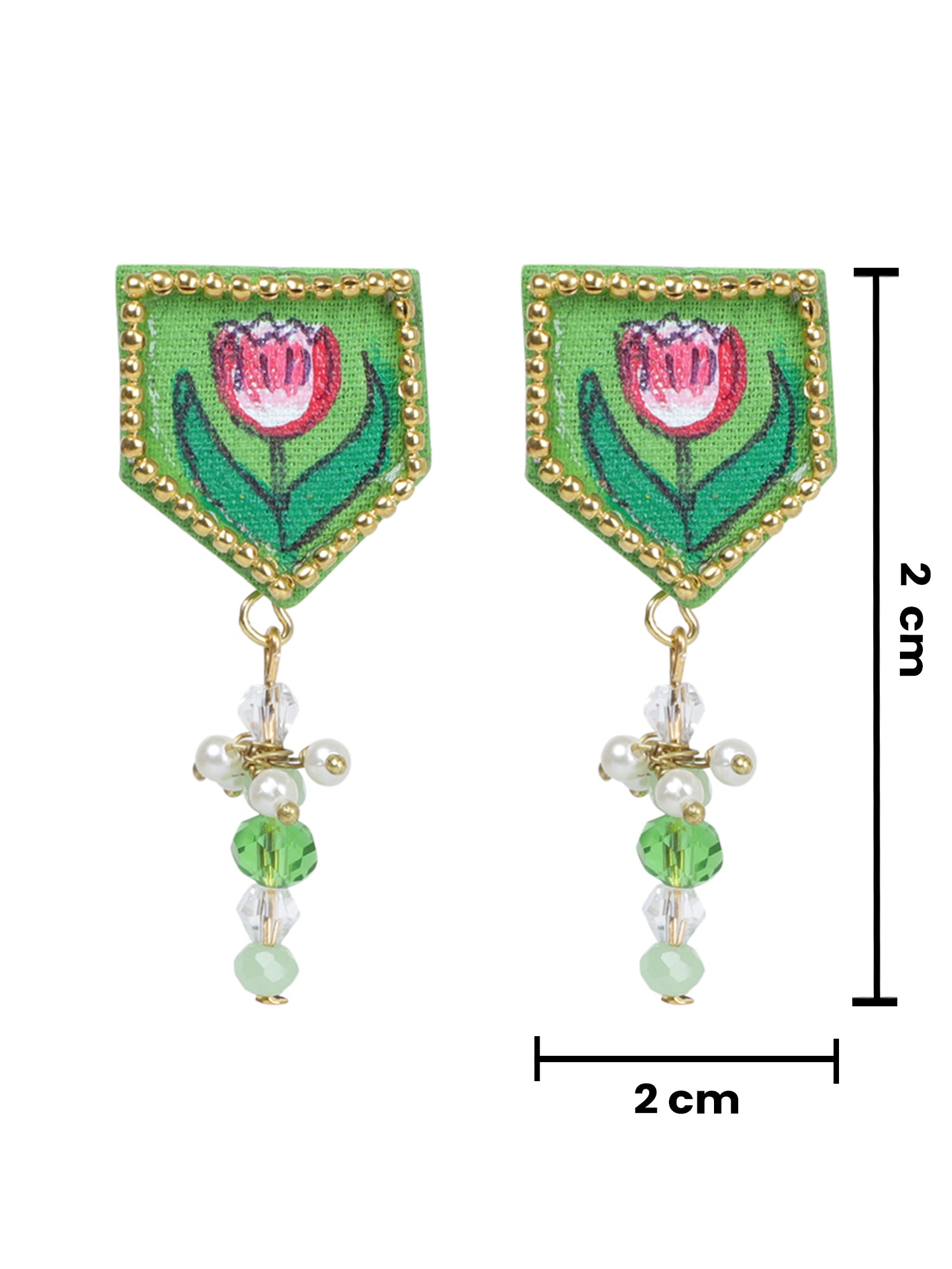 Penta Mini Classic Green Handmade Stud (Earrings) HP-ER-