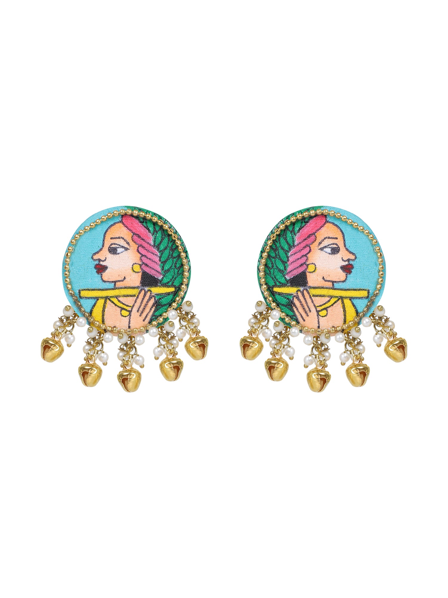 Mini Classic Multi Color Hand Painted Stud (Earrings) HP-ER-109